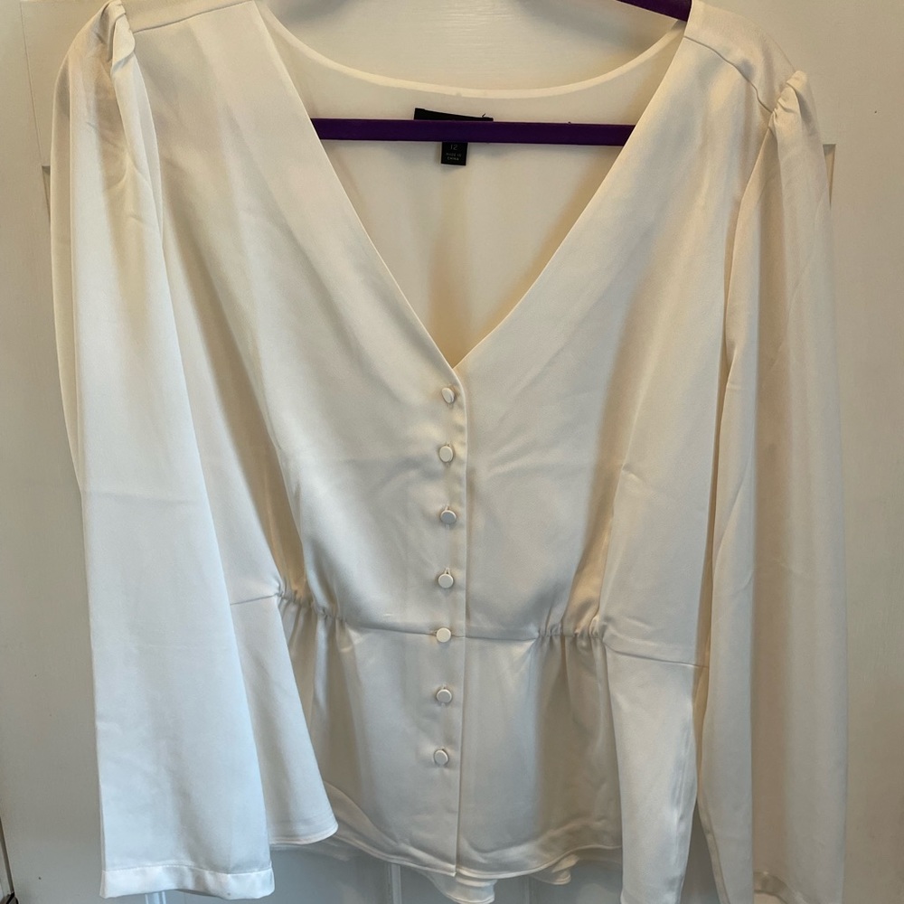JCrew White peplum blouse